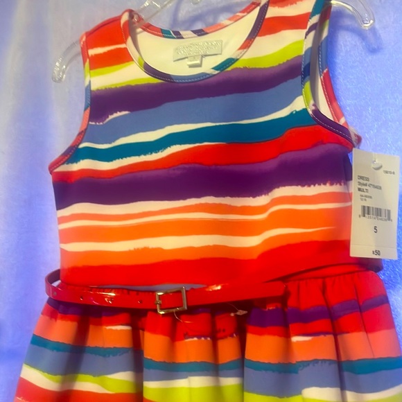 🌺NWT Girls dress w/red belt—-Special Occasion by Marmellata-size 5 - Picture 2 of 7